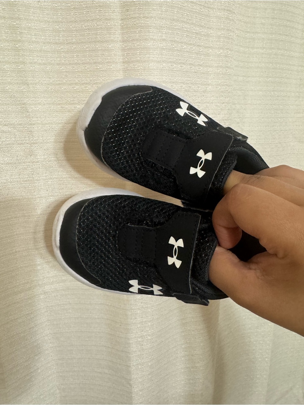 Under Armour Kids Black and White Slip-On Athletic Sneakers